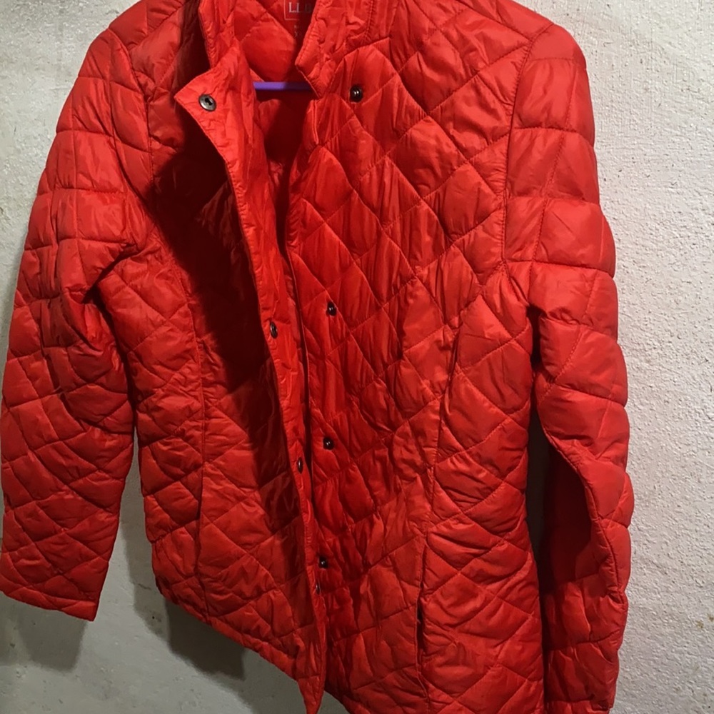 Llbean Packable Puffer Jacket Beautiful Orangexs - image 3